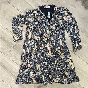LOFT NWT Navy/Floral Long Sleeve Sundress